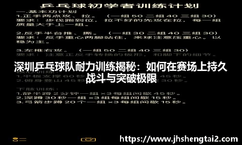 深圳乒乓球队耐力训练揭秘：如何在赛场上持久战斗与突破极限